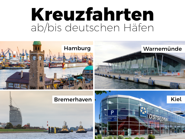 Kreuzfahrten ab/bis Deutschland <br> Anreise ohne Flugzeug